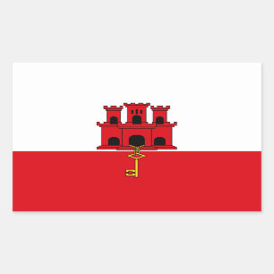 Sticker Rectangulaire Pavillon Gibraltar