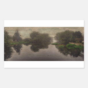 Sticker Rectangulaire Paysage du Vieux Monde Peinture d'Art