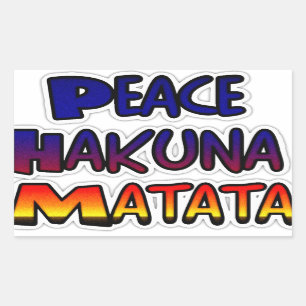 Sticker Rectangulaire Peace Hakuna Matata Gradient Art