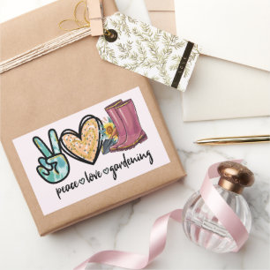 Sticker Rectangulaire Peace Love Gardening