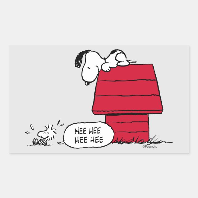 Sticker Rectangulaire PEANUTS | Motif rouge et noir (Devant)