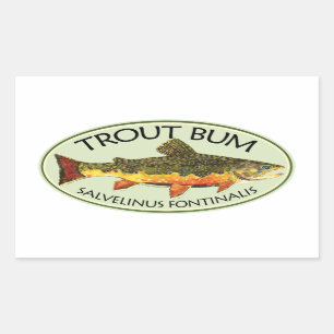 Sticker Rectangulaire Pêche à la truite