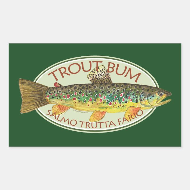 Sticker Rectangulaire Pêche à la truite (Devant)