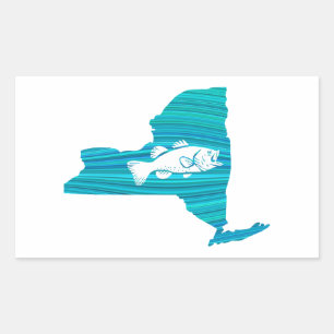 Sticker Rectangulaire Pêche à la vague de New York
