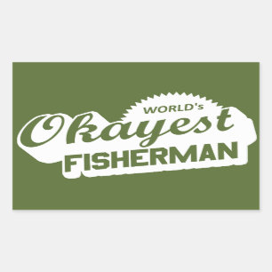 Sticker Rectangulaire Pêcheur le plus Okayest dans le monde
