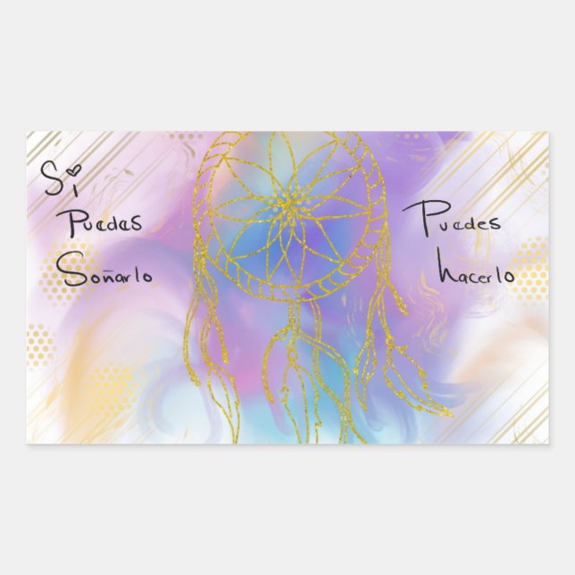 Sticker Rectangulaire Pegatina puedes hacerlo  (Devant)