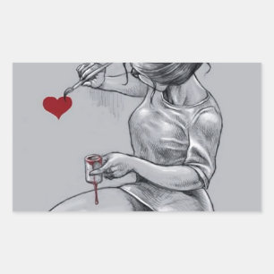 Sticker Rectangulaire Peindre l'amour