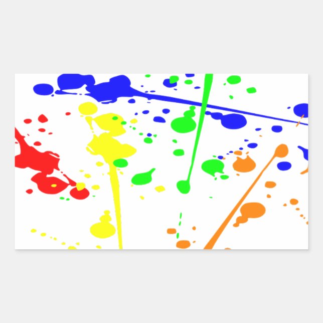 Sticker Rectangulaire Peindre splash art abstrait coloré (Devant)