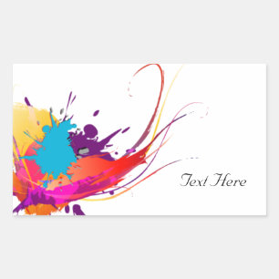 Sticker Rectangulaire Peinture à papillon exotique Abstraite