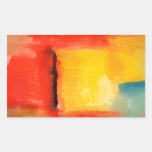 Sticker Rectangulaire Peinture Abstraite rouge moderne