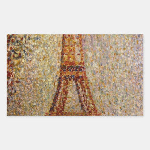 Sticker Rectangulaire Peinture de Georges Seurat : La Tour Eiffel (1889)