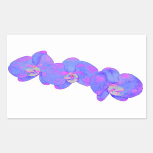 Sticker Rectangulaire Peinture d'orchidée violette violette