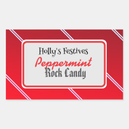 Sticker Rectangulaire Peppermint rock candy label