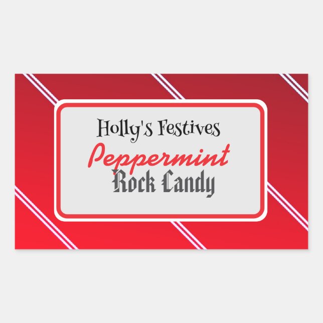 Sticker Rectangulaire Peppermint rock candy label (Devant)