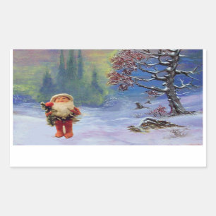 STICKER RECTANGULAIRE PÈRE NOËL DES GNOMES