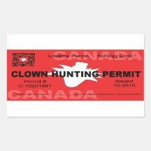 Permis de chasse aux clowns canadiens (4x)