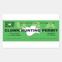 Permis de chasse aux clowns (vert) (4x)