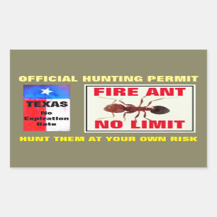 Sticker Rectangulaire Permis de chasse aux fourmis