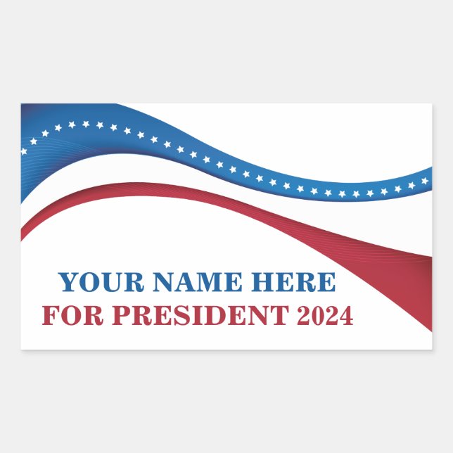 Sticker Rectangulaire Personnalisé Ajouter votre propre candidat à la pr (Devant)
