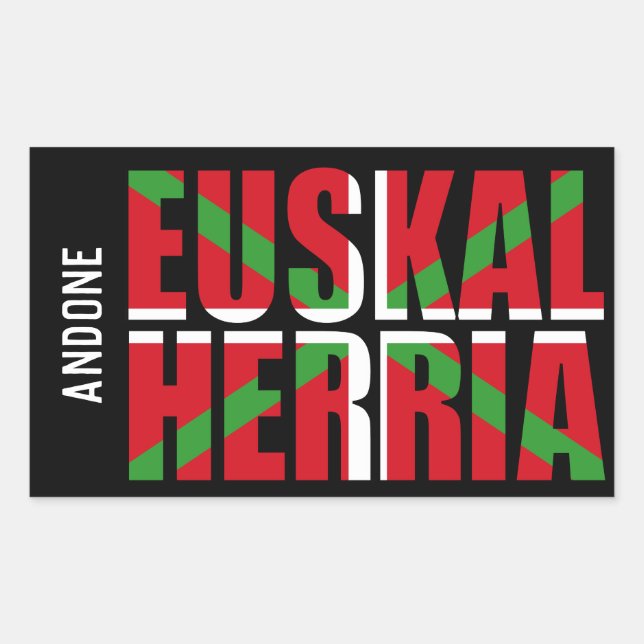 Sticker Rectangulaire Personnalisé, Euskal Herria forme le drapeau basqu (Devant)