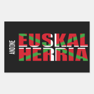 Sticker Rectangulaire Personnalisé, Euskal Herria forme le drapeau basqu