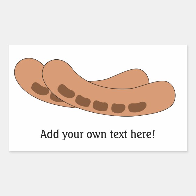 Sticker Rectangulaire Personnaliser de ce graphique Saucisses (Devant)