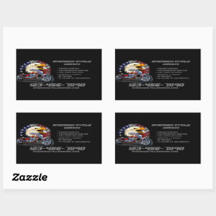 Sticker Rectangulaire Personnaliser l'entreprise de réparation de motos 