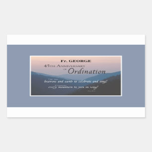 Sticker Rectangulaire Personnaliser les fêtes d'Ordination du 45e annive