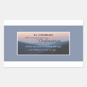 Sticker Rectangulaire Personnaliser les fêtes d'Ordination du 60e anniv