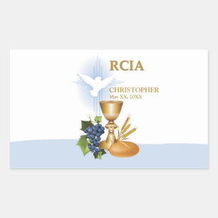 Sticker Rectangulaire Personnaliser, RCIA Félicite le sacrement catholiq