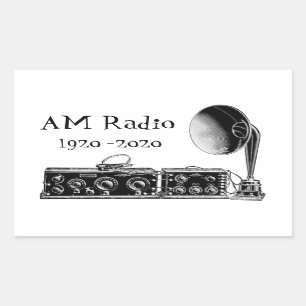 Sticker Rectangulaire Personnaliser récepteur radio AM Vintage
