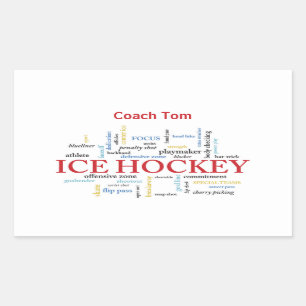 Sticker Rectangulaire Personnalisez, entraîneur de hockey sur glace Mer