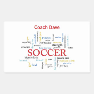 Sticker Rectangulaire Personnalisez, Merci d'entraîneur de football en m