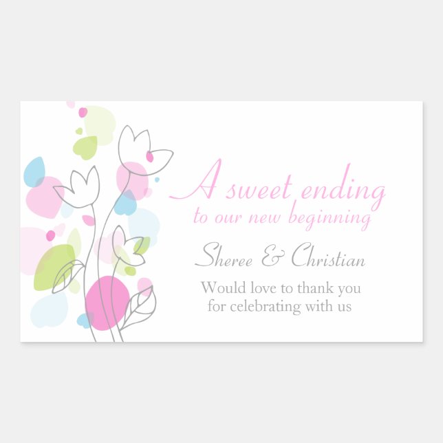 Sticker Rectangulaire Pétales de fleurs modernes graphiques mariage auto (Devant)