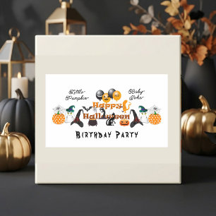 Sticker Rectangulaire Petit Citrouille Joyeux ballon de fête d'Halloween