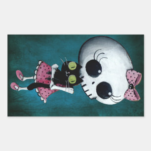 Sticker Rectangulaire Petite Mlle Death - beauté de Halloween