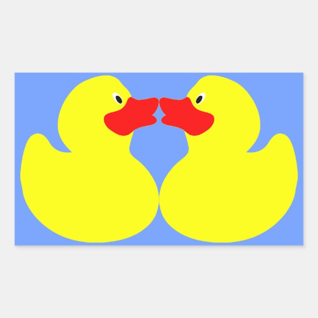 Sticker Rectangulaire petits canards jaunes (Devant)