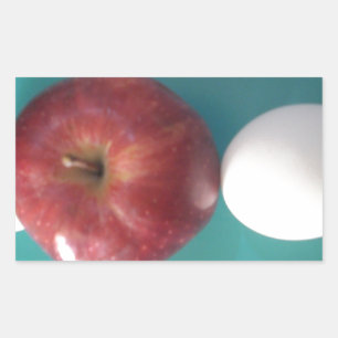Sticker Rectangulaire Petits-déjeuners copains : Deux oeufs $an Apple St