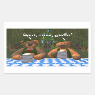 Sticker Rectangulaire Petits ours Oktoberfest