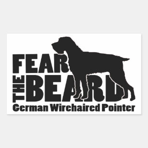 Sticker Rectangulaire Peur de la barbe - Allemand À poils durs Pointer G