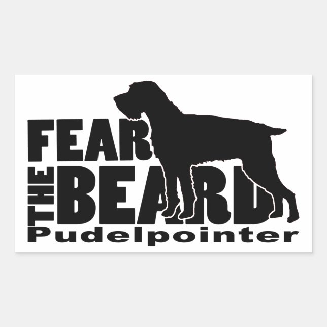 Sticker Rectangulaire Peur de la barbe - Pudelpointer Gear (Devant)