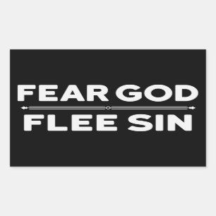 Sticker Rectangulaire Peur Dieu - Fuir le péché - chrétien