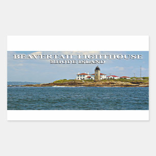 Sticker Rectangulaire Phare de Beavertail, Rhode Island