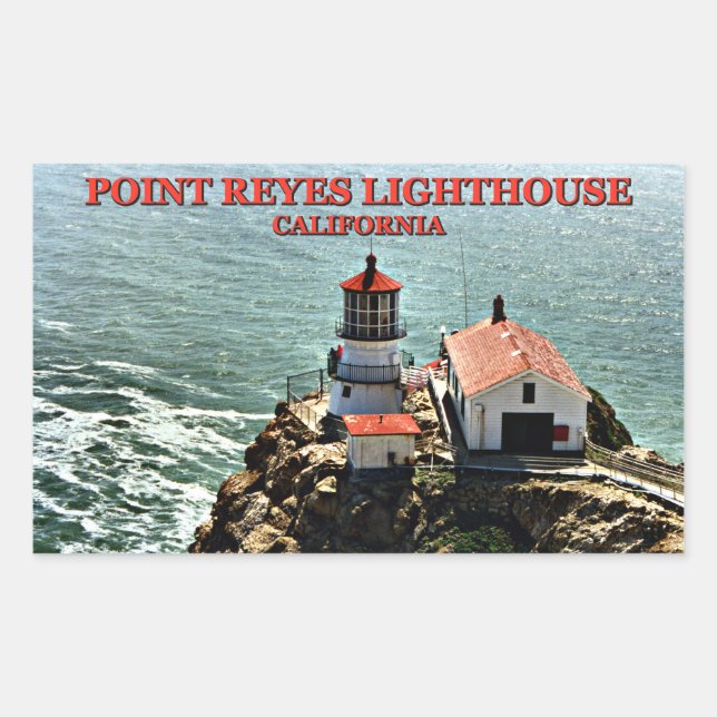 Sticker Rectangulaire Phare de Point Reyes, Californie (Devant)