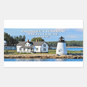 Sticker Rectangulaire Phare de port de perspective, Maine