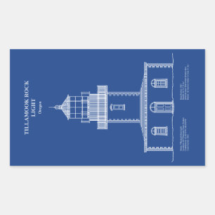 Sticker Rectangulaire Phare de Tillamook Rock - Oregon - AD