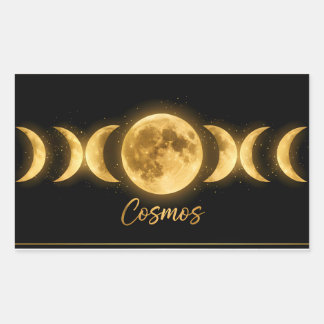 Sticker Rectangulaire Phases de lune céleste minimaliste