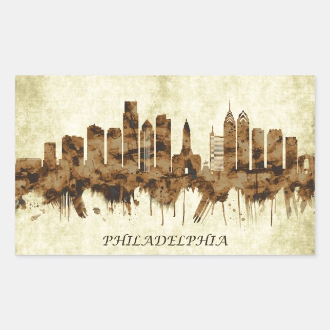 Sticker Rectangulaire Philadelphie Pennsylvanie (Devant)