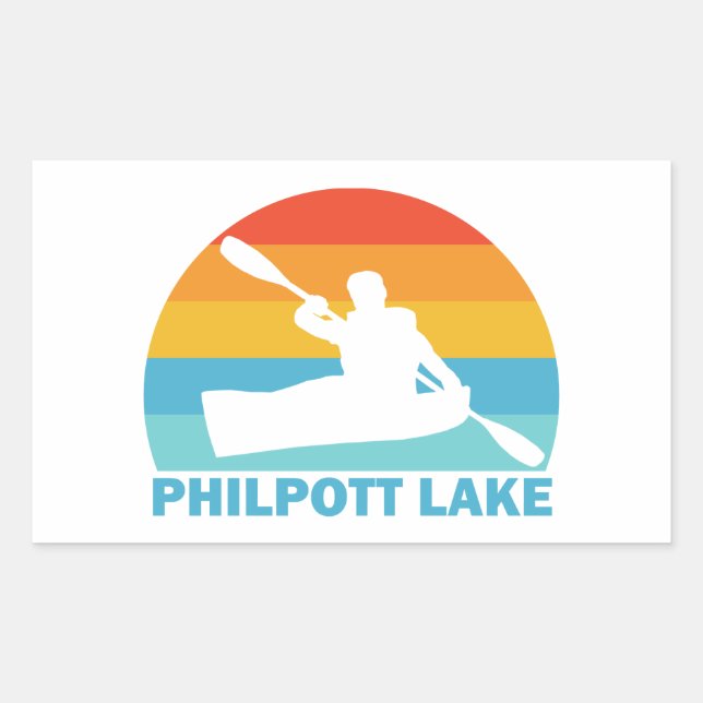 Sticker Rectangulaire Philpott Lake Virginia Kayak (Devant)