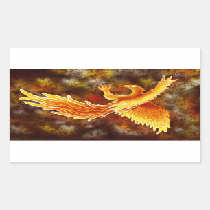 Sticker Rectangulaire Phoenix en vol